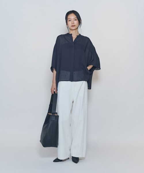 1er Arrondissement(プルミエアロンディスモン)の「スタンドカラーボイルシャツ(シャツ/ブラウス・レディース・ブラック系その他3/ブラウン系その他5・36/38)」の5枚目の写真