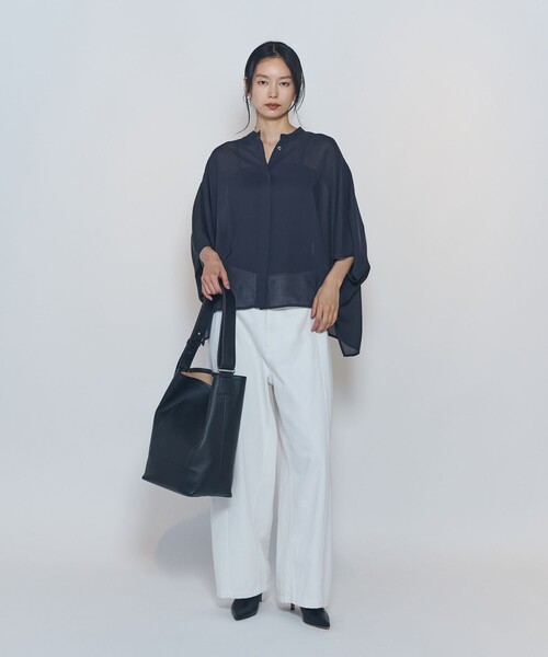 1er Arrondissement(プルミエアロンディスモン)の「スタンドカラーボイルシャツ(シャツ/ブラウス・レディース・ブラック系その他3/ブラウン系その他5・36/38)」の6枚目の写真