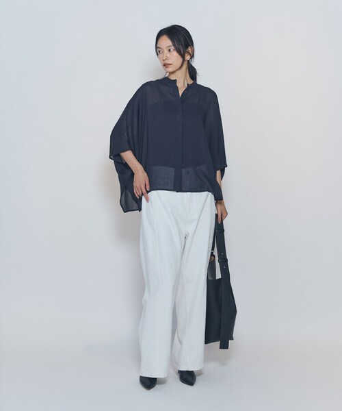 1er Arrondissement(プルミエアロンディスモン)の「スタンドカラーボイルシャツ(シャツ/ブラウス・レディース・ブラック系その他3/ブラウン系その他5・36/38)」の7枚目の写真