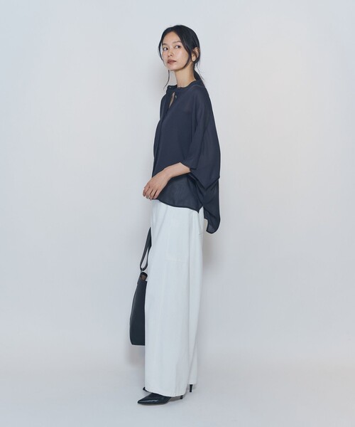 1er Arrondissement(プルミエアロンディスモン)の「スタンドカラーボイルシャツ(シャツ/ブラウス・レディース・ブラック系その他3/ブラウン系その他5・36/38)」の11枚目の写真