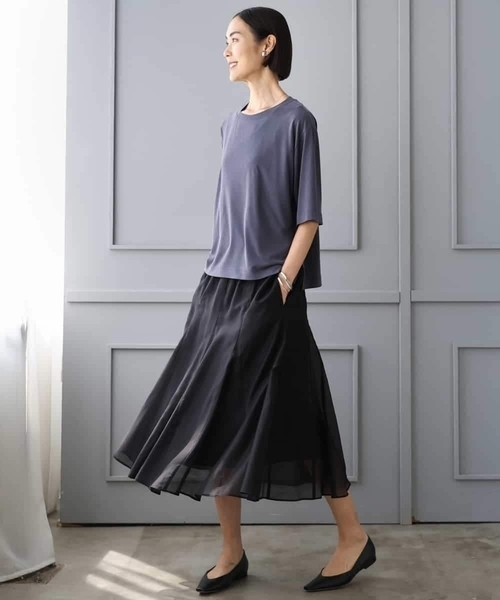 MICHEL KLEIN(ミッシェル・クラン)の「ヴィンテージライクボックスTシャツ(Tシャツ/カットソー・レディース・ネイビー/ブラック/アイボリー・38)」の21枚目の写真