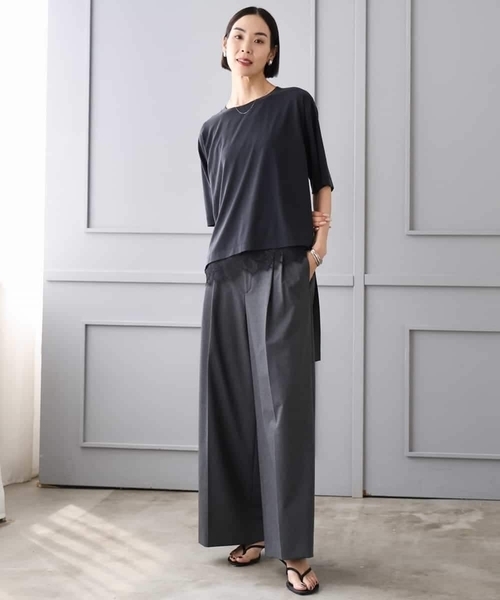 MICHEL KLEIN(ミッシェル・クラン)の「ヴィンテージライクボックスTシャツ(Tシャツ/カットソー・レディース・ネイビー/ブラック/アイボリー・38)」の5枚目の写真
