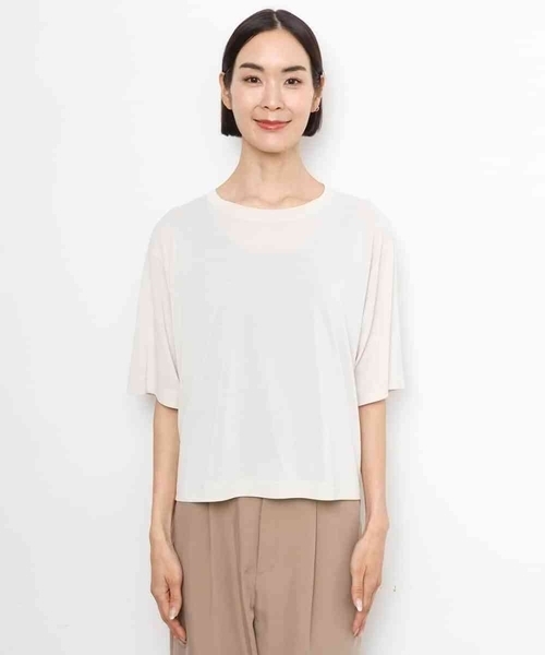 MICHEL KLEIN(ミッシェル・クラン)の「ヴィンテージライクボックスTシャツ(Tシャツ/カットソー・レディース・ネイビー/ブラック/アイボリー・38)」の7枚目の写真