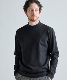 アクティブテーラー シルケットスムース モックネックロングTシャツ［シルケット加工/抗菌防臭/帯電防止］