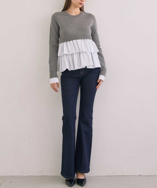 ACYM（アシーム）の「スリムフィットフレアデニム（デニムパンツ・レディース・インディゴブルー・MEDIUM/SMALL）」の5枚目の写真