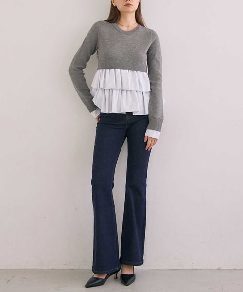 ACYM（アシーム）の「スリムフィットフレアデニム（デニムパンツ・レディース・インディゴブルー・MEDIUM/SMALL）」の7枚目の写真