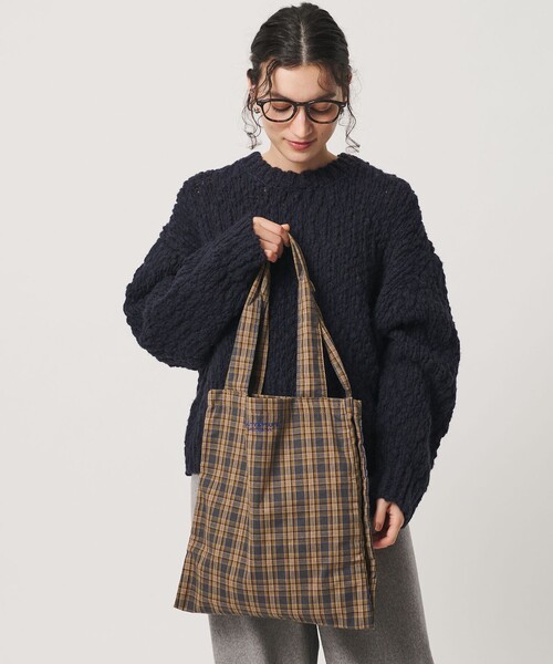 BEAUTY&YOUTH UNITED ARROWS(ビューティーアンドユースユナイテッドアローズ)の「チェック パッカブル トートバッグ(トートバッグ・レディース・ブラウン/レッド/ケリーグリーン・FREE)」の5枚目の写真