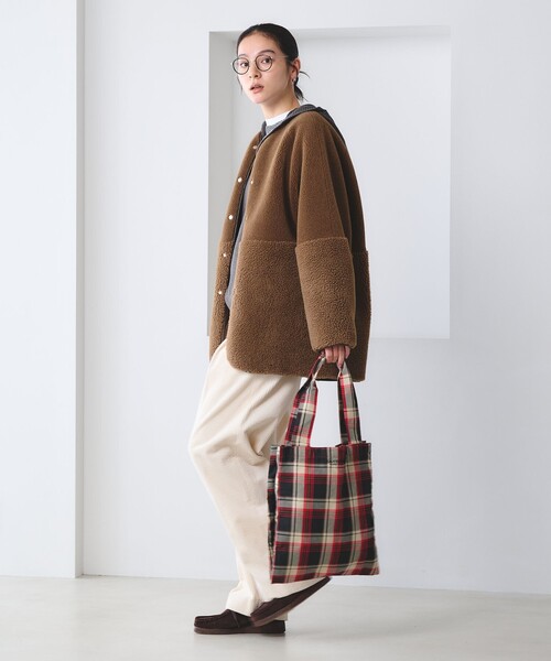 BEAUTY&YOUTH UNITED ARROWS(ビューティーアンドユースユナイテッドアローズ)の「チェック パッカブル トートバッグ(トートバッグ・レディース・ブラウン/レッド/ケリーグリーン・FREE)」の6枚目の写真