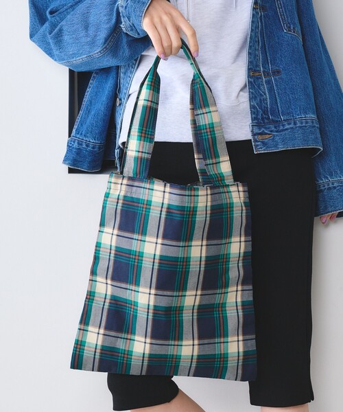 BEAUTY&YOUTH UNITED ARROWS(ビューティーアンドユースユナイテッドアローズ)の「チェック パッカブル トートバッグ(トートバッグ・レディース・ブラウン/レッド/ケリーグリーン・FREE)」の10枚目の写真