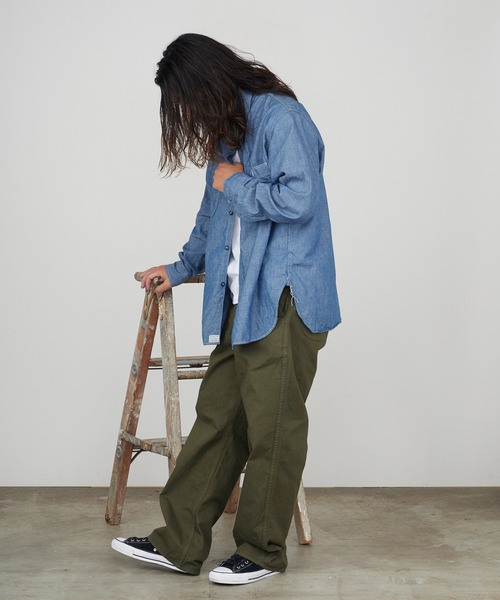 orSlow(オアスロウ)の「orSlow/オアスロウ WIDE FIT FRENCH WORK PANTS ワイドフィット フレンチワークパンツ 2026年 夏 夏服 秋服(チノパンツ・メンズ・カーキ・2/4/3)」の2枚目の写真