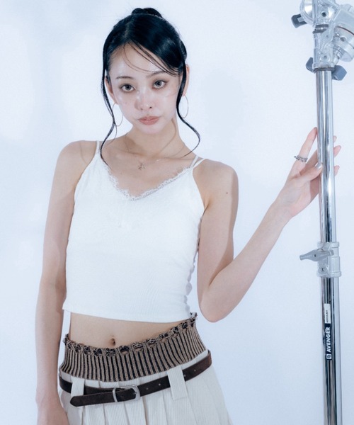 Haze Reverie(ヘイズレヴァリー)の「レースデザインカップ付きインナー(キャミソール・レディース・グレー/ホワイト/ブラック・FREE)」の6枚目の写真