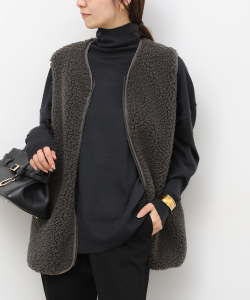 Champion(チャンピオン)の「《追加/新色》別注【Champion/チャンピオン】ボアフリースベスト(その他アウター・レディース・チャコールグレー/ブラウン・FREE)」の17枚目の写真