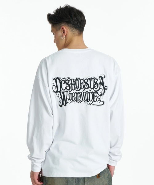 DC SHOES(ディーシーシューズ)の「DC SHOES メンズ 26 HIDDEN LS ロンT 【2026年秋冬モデル】/バックプリント長袖ロンT(Tシャツ/カットソー・メンズ・ホワイト×ブルー/ブラック×ホワイト/ブラック系その他/ホワイト系その他・MEDIUM/LARGE/X-LARGE)」の1枚目の写真