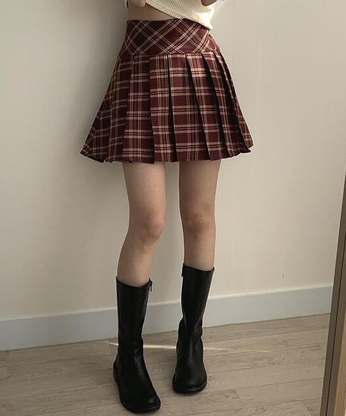 Girly Doll(ガーリードール)の「チェック柄プリーツミニスカート(スカート・レディース・レッド/ブラック・M/L)」の13枚目の写真