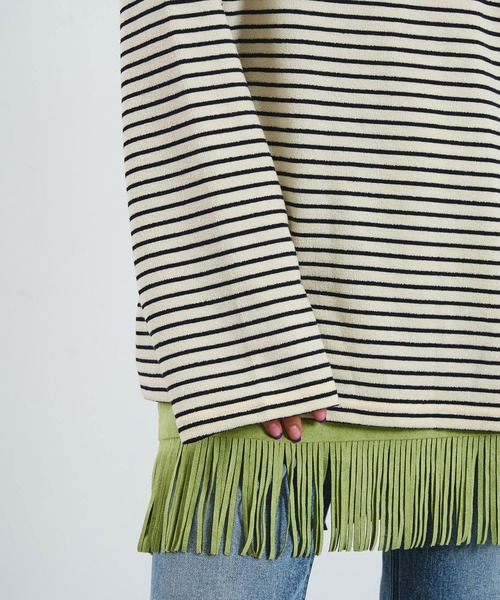 mag.by c(マグバイシー)の「mag.by c/FRILL STRIPE L/S TOP(Tシャツ/カットソー・レディース・オフホワイト/ブラウン・ONE SIZE)」の14枚目の写真