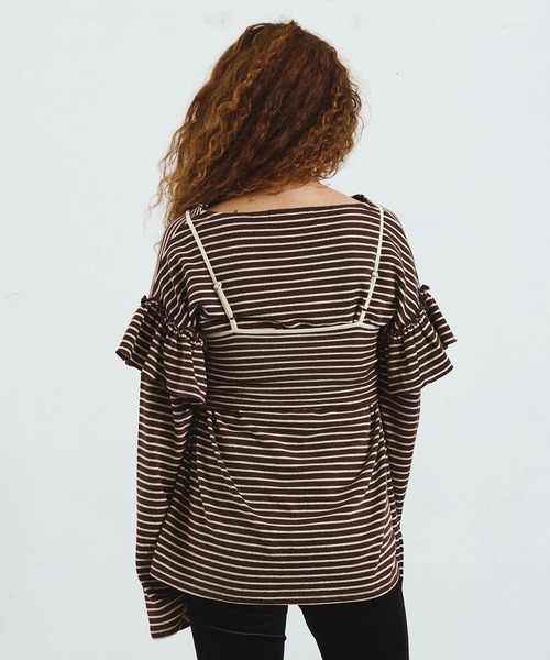 mag.by c(マグバイシー)の「mag.by c/FRILL STRIPE L/S TOP(Tシャツ/カットソー・レディース・オフホワイト/ブラウン・ONE SIZE)」の19枚目の写真