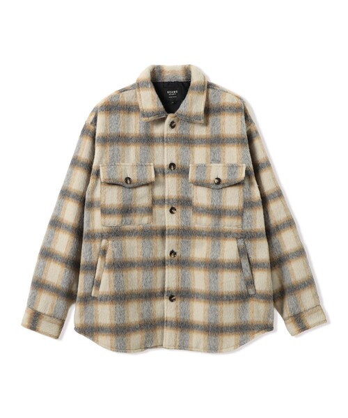 BEAMS HEART(ビームスハート)の「オンブレチェック CPO シャツジャケット(シャツ/ブラウス・メンズ・ダークグリーン/ナチュラル・SMALL/LARGE/MEDIUM)」の1枚目の写真