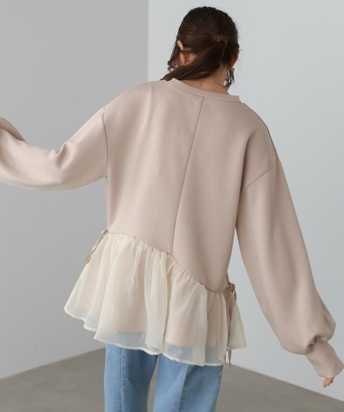 Bab(バブ)の「ペプラムオーガンジーポンチトップス(その他トップス・レディース・グレイッシュベージュ/ベージュ/ブラック/チャコールグレー・FREE)」の19枚目の写真