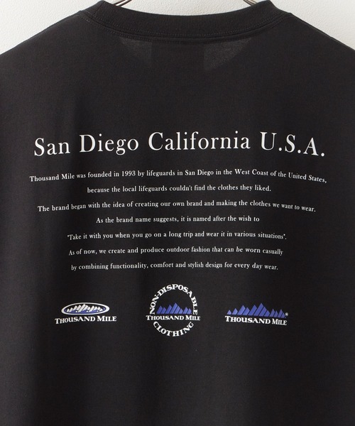 THOUSAND MILE(サウザンドマイル)の「THOUSAND MILE/サウザンドマイル SHORT SLEEVE PRINT T-SHIRT HISTORY メッセージロゴ クルーネック ワイドTシャツ 2026年 夏 夏服(Tシャツ/カットソー・メンズ・ブラック・M)」の3枚目の写真