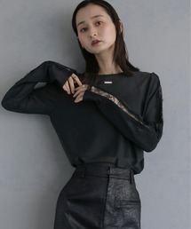 【&g'aime 】レースラインシアートップス Lace Line Sheer Top