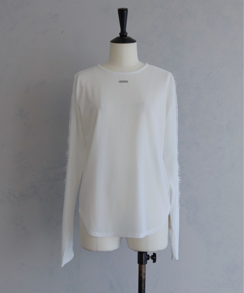 &g'aime(アンジェム)の「【&g'aime 】レースラインシアートップス Lace Line Sheer Top(シャツ/ブラウス・レディース・ブラック/ホワイト/ブラウン・FREE)」の14枚目の写真