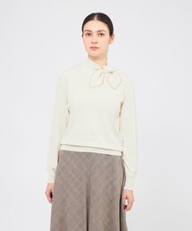 ハイツイストストレッチ リボンタイニット