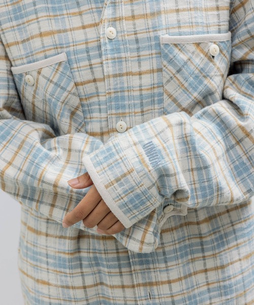 UNION(UNION TOKYO)(ユニオン)の「UNION TOKYO HOMESTEAD FLANNEL SHIRT ユニオントーキョー シャツ(シャツ/ブラウス・メンズ・ホワイト×ブルー/レッド・XL/L/M/S)」の5枚目の写真