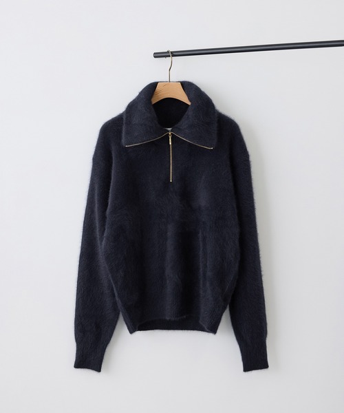 ROPE'（ロペ）の「フォックスカシミヤハーフジップニット（ニット/セーター・レディース・ベージュ/サックスブルー/ブラウン/ネイビー・38）」の3枚目の写真