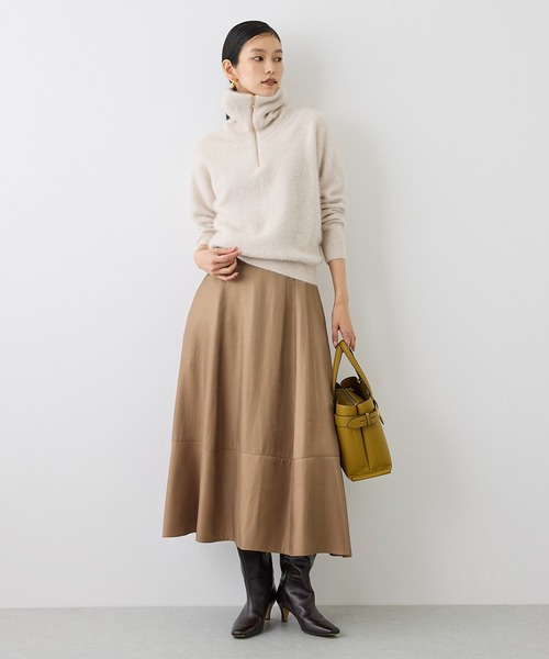 ROPE'（ロペ）の「フォックスカシミヤハーフジップニット（ニット/セーター・レディース・ベージュ/サックスブルー/ブラウン/ネイビー・38）」の9枚目の写真