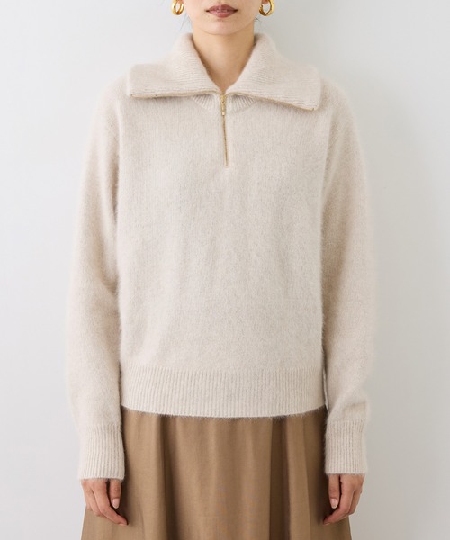 ROPE'（ロペ）の「フォックスカシミヤハーフジップニット（ニット/セーター・レディース・ベージュ/サックスブルー/ブラウン/ネイビー・38）」の11枚目の写真