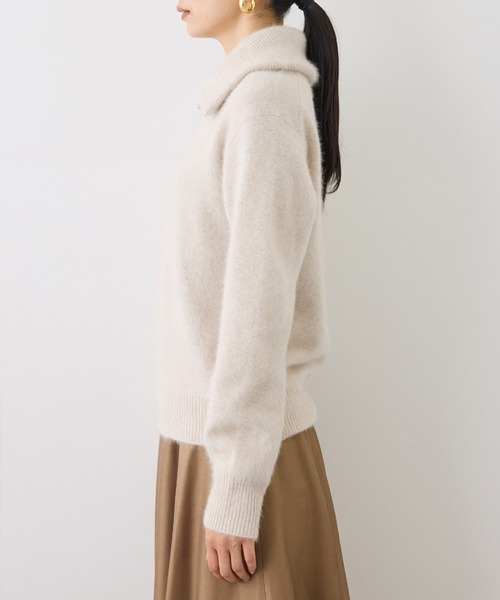 ROPE'（ロペ）の「フォックスカシミヤハーフジップニット（ニット/セーター・レディース・ベージュ/サックスブルー/ブラウン/ネイビー・38）」の12枚目の写真