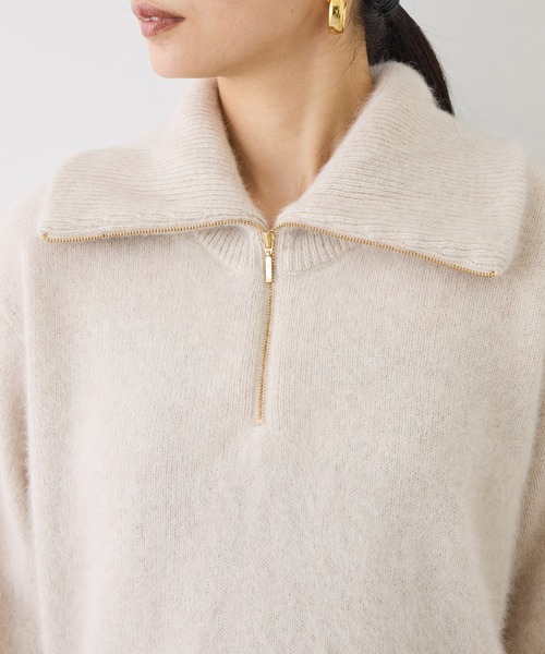 ROPE'（ロペ）の「フォックスカシミヤハーフジップニット（ニット/セーター・レディース・ベージュ/サックスブルー/ブラウン/ネイビー・38）」の14枚目の写真