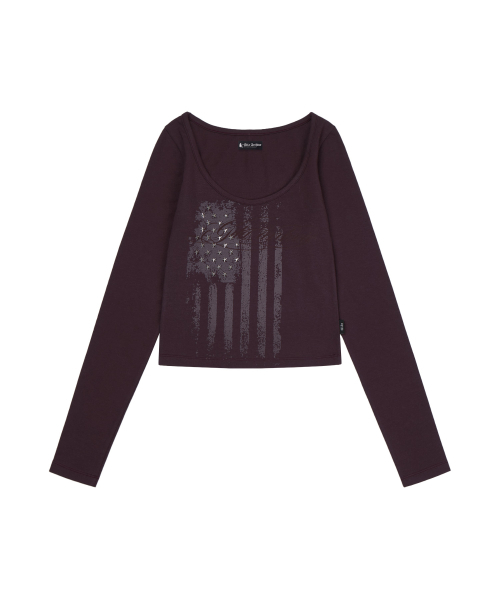 GILAARCHIVE(ギラアーカイブ)の「USA STAR CROP LONG SLEEVE_PURPLE(Tシャツ/カットソー・レディース・その他・FREE)」の4枚目の写真