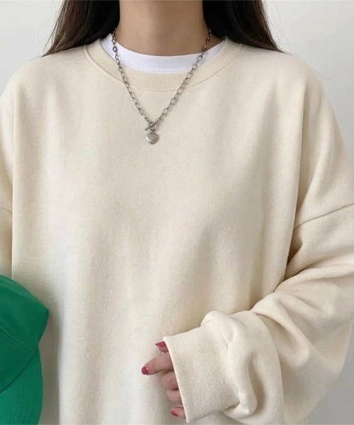 yuue' ( wear )（ユーイ）の「裏起毛オーバーサイズスウェット/プルオーバー（スウェット・レディース・ダークブラウン/グレー/グレイッシュベージュ/チャコールグレー/アイボリー/ブラック・FREE）」の10枚目の写真