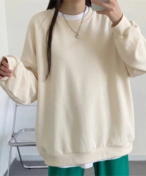 yuue' ( wear )（ユーイ）の「裏起毛オーバーサイズスウェット/プルオーバー（スウェット・レディース・ダークブラウン/グレー/グレイッシュベージュ/チャコールグレー/アイボリー/ブラック・FREE）」の9枚目の写真
