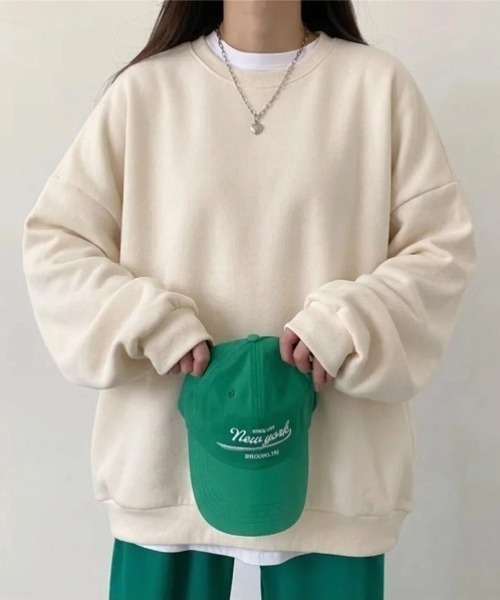 yuue' ( wear )（ユーイ）の「裏起毛オーバーサイズスウェット/プルオーバー（スウェット・レディース・ダークブラウン/グレー/グレイッシュベージュ/チャコールグレー/アイボリー/ブラック・FREE）」の11枚目の写真