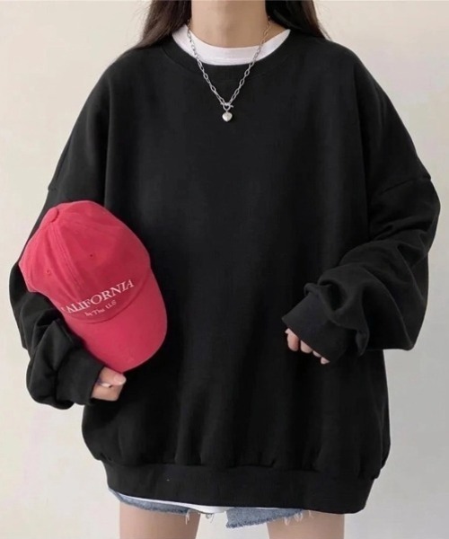yuue' ( wear )（ユーイ）の「裏起毛オーバーサイズスウェット/プルオーバー（スウェット・レディース・ダークブラウン/グレー/グレイッシュベージュ/チャコールグレー/アイボリー/ブラック・FREE）」の14枚目の写真