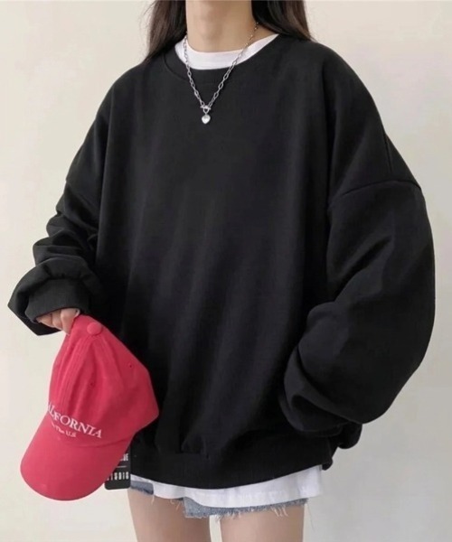 yuue' ( wear )（ユーイ）の「裏起毛オーバーサイズスウェット/プルオーバー（スウェット・レディース・ダークブラウン/グレー/グレイッシュベージュ/チャコールグレー/アイボリー/ブラック・FREE）」の15枚目の写真