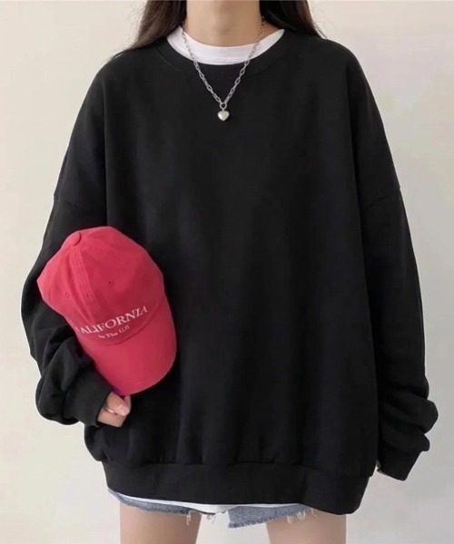yuue' ( wear )（ユーイ）の「裏起毛オーバーサイズスウェット/プルオーバー（スウェット・レディース・ダークブラウン/グレー/グレイッシュベージュ/チャコールグレー/アイボリー/ブラック・FREE）」の16枚目の写真