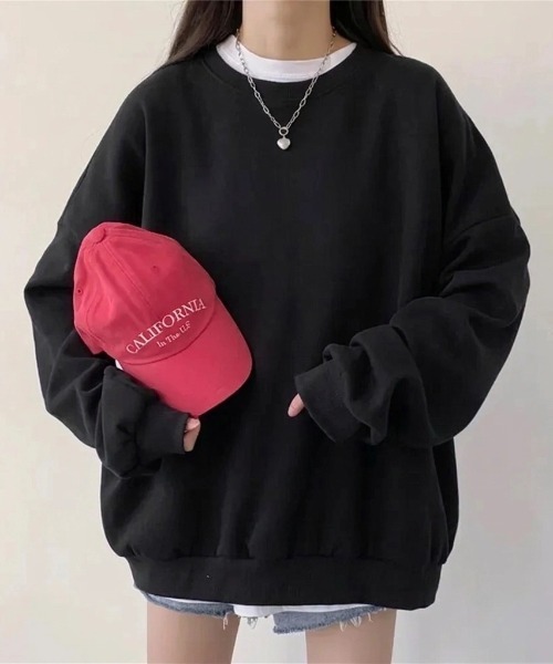 yuue' ( wear )（ユーイ）の「裏起毛オーバーサイズスウェット/プルオーバー（スウェット・レディース・ダークブラウン/グレー/グレイッシュベージュ/チャコールグレー/アイボリー/ブラック・FREE）」の18枚目の写真