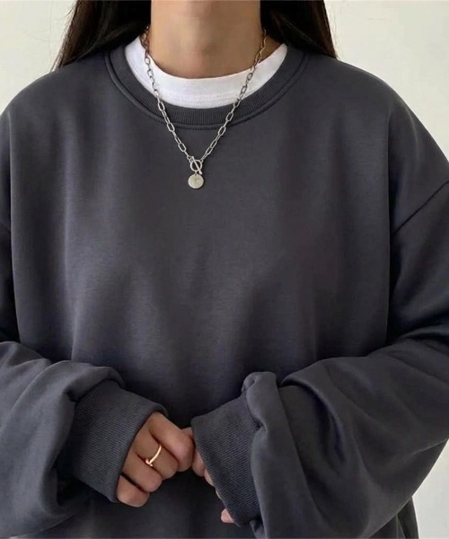 yuue' ( wear )（ユーイ）の「裏起毛オーバーサイズスウェット/プルオーバー（スウェット・レディース・ダークブラウン/グレー/グレイッシュベージュ/チャコールグレー/アイボリー/ブラック・FREE）」の22枚目の写真