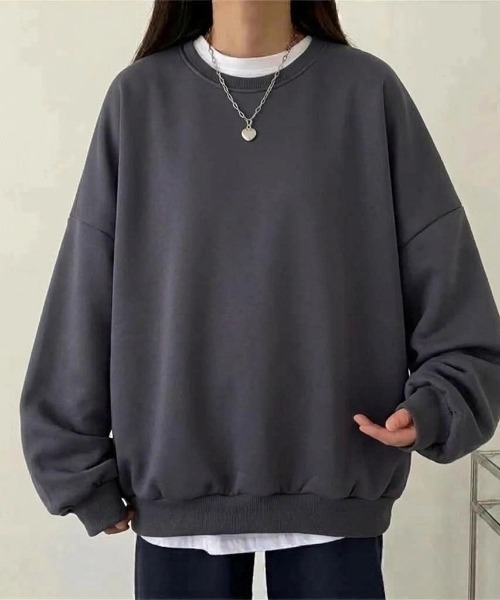 yuue' ( wear )（ユーイ）の「裏起毛オーバーサイズスウェット/プルオーバー（スウェット・レディース・ダークブラウン/グレー/グレイッシュベージュ/チャコールグレー/アイボリー/ブラック・FREE）」の21枚目の写真
