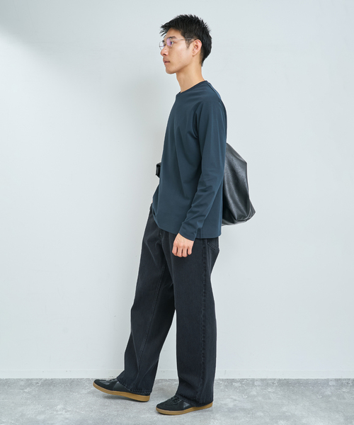 B.C STOCK(ベーセーストック)の「32G PONTE L/S TEE(Tシャツ/カットソー・メンズ・ブラック/ホワイト/チャコールグレー/ネイビー・MEDIUM/SMALL/LARGE/X-LARGE)」の6枚目の写真