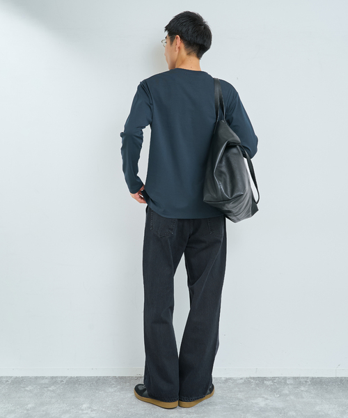 B.C STOCK(ベーセーストック)の「32G PONTE L/S TEE(Tシャツ/カットソー・メンズ・ブラック/ホワイト/チャコールグレー/ネイビー・MEDIUM/SMALL/LARGE/X-LARGE)」の7枚目の写真