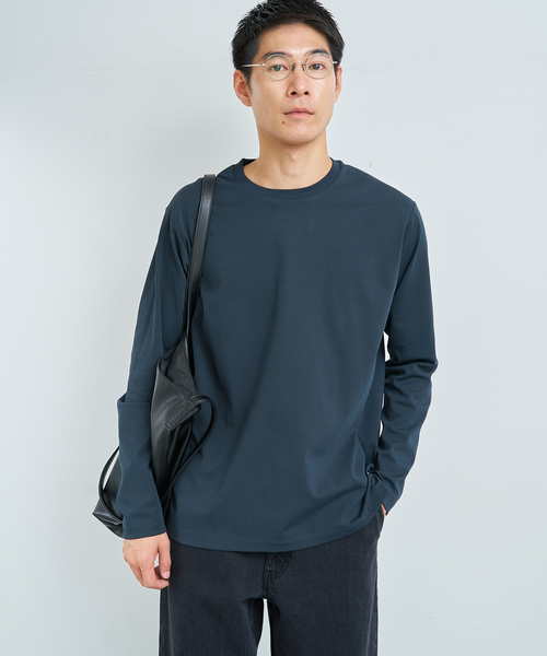B.C STOCK(ベーセーストック)の「32G PONTE L/S TEE(Tシャツ/カットソー・メンズ・ブラック/ホワイト/チャコールグレー/ネイビー・MEDIUM/SMALL/LARGE/X-LARGE)」の8枚目の写真