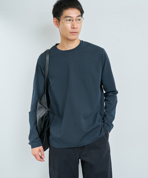 B.C STOCK(ベーセーストック)の「32G PONTE L/S TEE(Tシャツ/カットソー・メンズ・ブラック/ホワイト/チャコールグレー/ネイビー・MEDIUM/SMALL/LARGE/X-LARGE)」の9枚目の写真