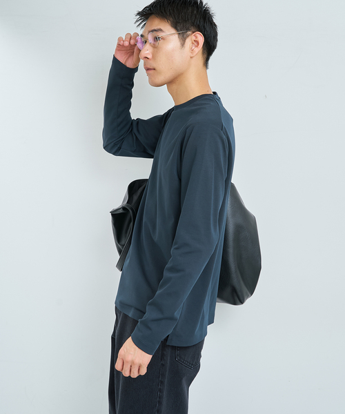 B.C STOCK(ベーセーストック)の「32G PONTE L/S TEE(Tシャツ/カットソー・メンズ・ブラック/ホワイト/チャコールグレー/ネイビー・MEDIUM/SMALL/LARGE/X-LARGE)」の10枚目の写真