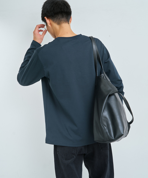 B.C STOCK(ベーセーストック)の「32G PONTE L/S TEE(Tシャツ/カットソー・メンズ・ブラック/ホワイト/チャコールグレー/ネイビー・MEDIUM/SMALL/LARGE/X-LARGE)」の11枚目の写真