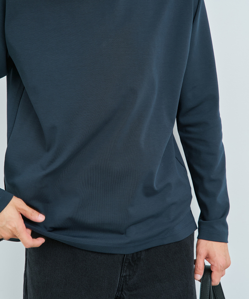 B.C STOCK(ベーセーストック)の「32G PONTE L/S TEE(Tシャツ/カットソー・メンズ・ブラック/ホワイト/チャコールグレー/ネイビー・MEDIUM/SMALL/LARGE/X-LARGE)」の12枚目の写真
