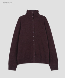 (CD-2277)YAK&WOOL HIGH NECK 2-WAY CARDIGAN